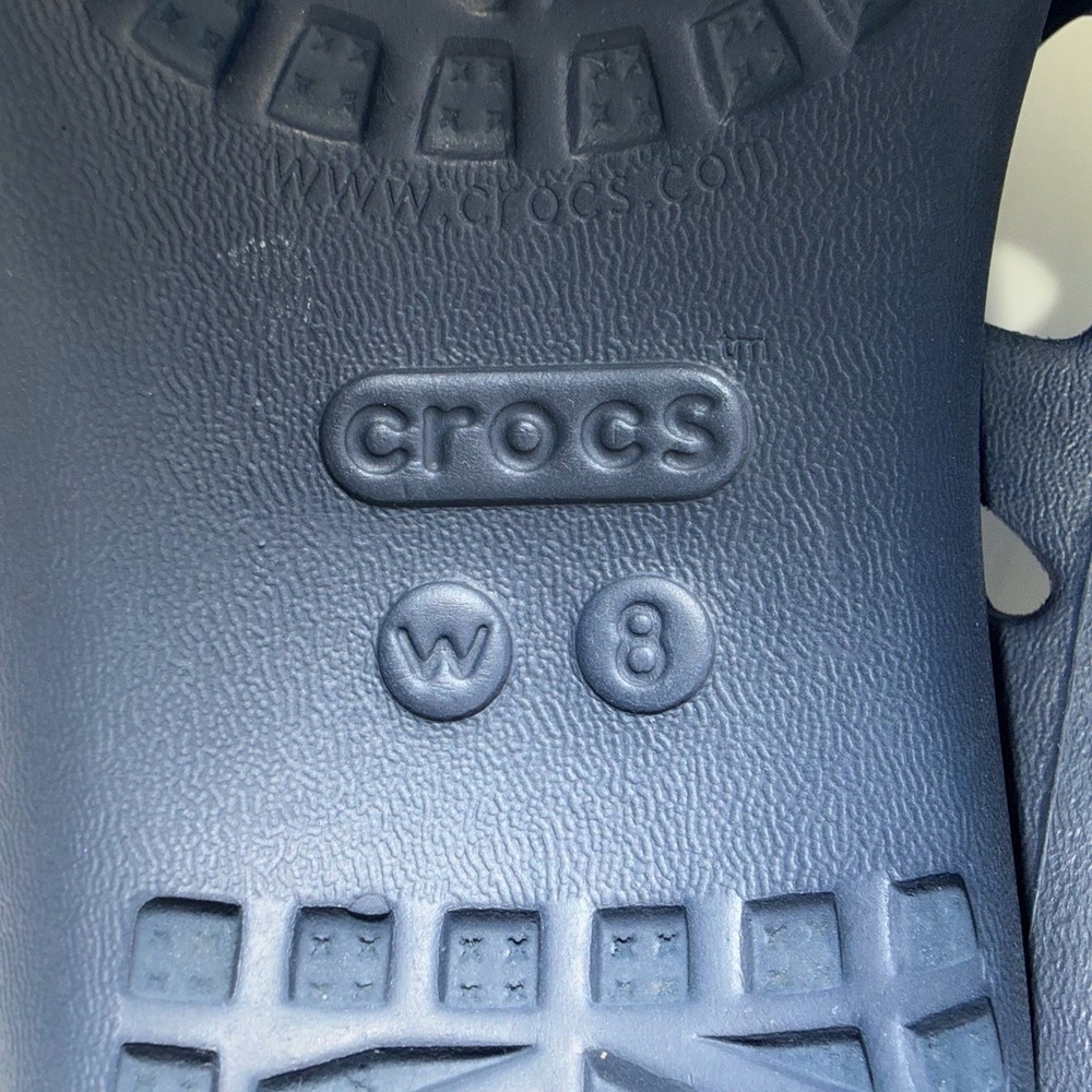Women's Crocs Iconic Comfort Kadee II Navy Blue Beach Summer Flip Flops Size 8 - Picture 8 of 8